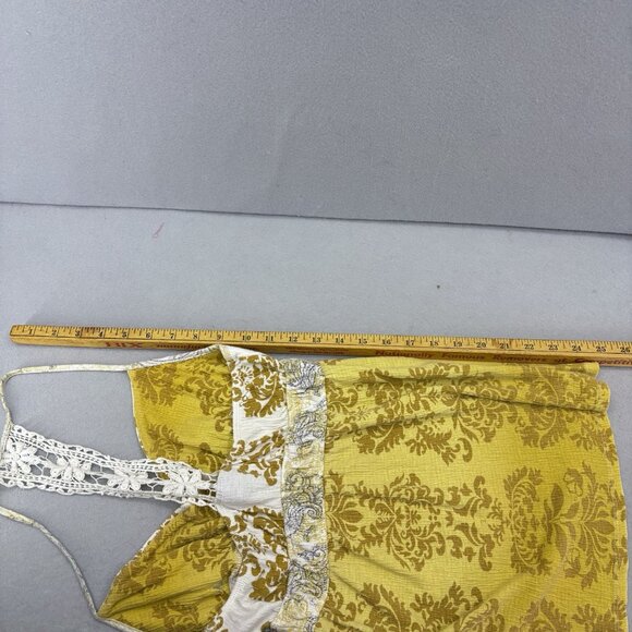 Y2K Vintage Self Esteem Yellow Ombré Halter Tank‎ Crochet Detail Boho SZ Medium - Picture 8 of 10